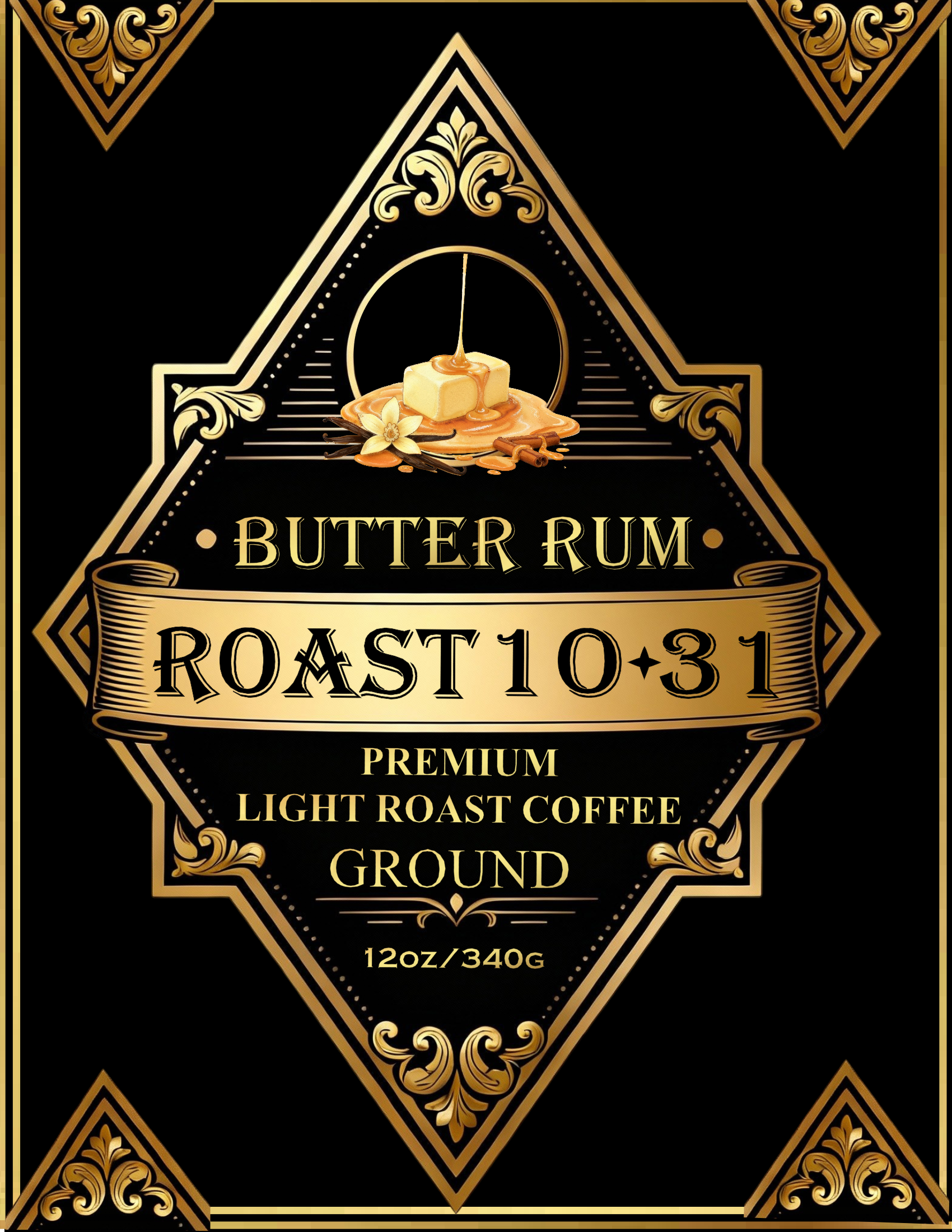 Butter Rum Premium Medium Roasted Coffee 12oz - Ground