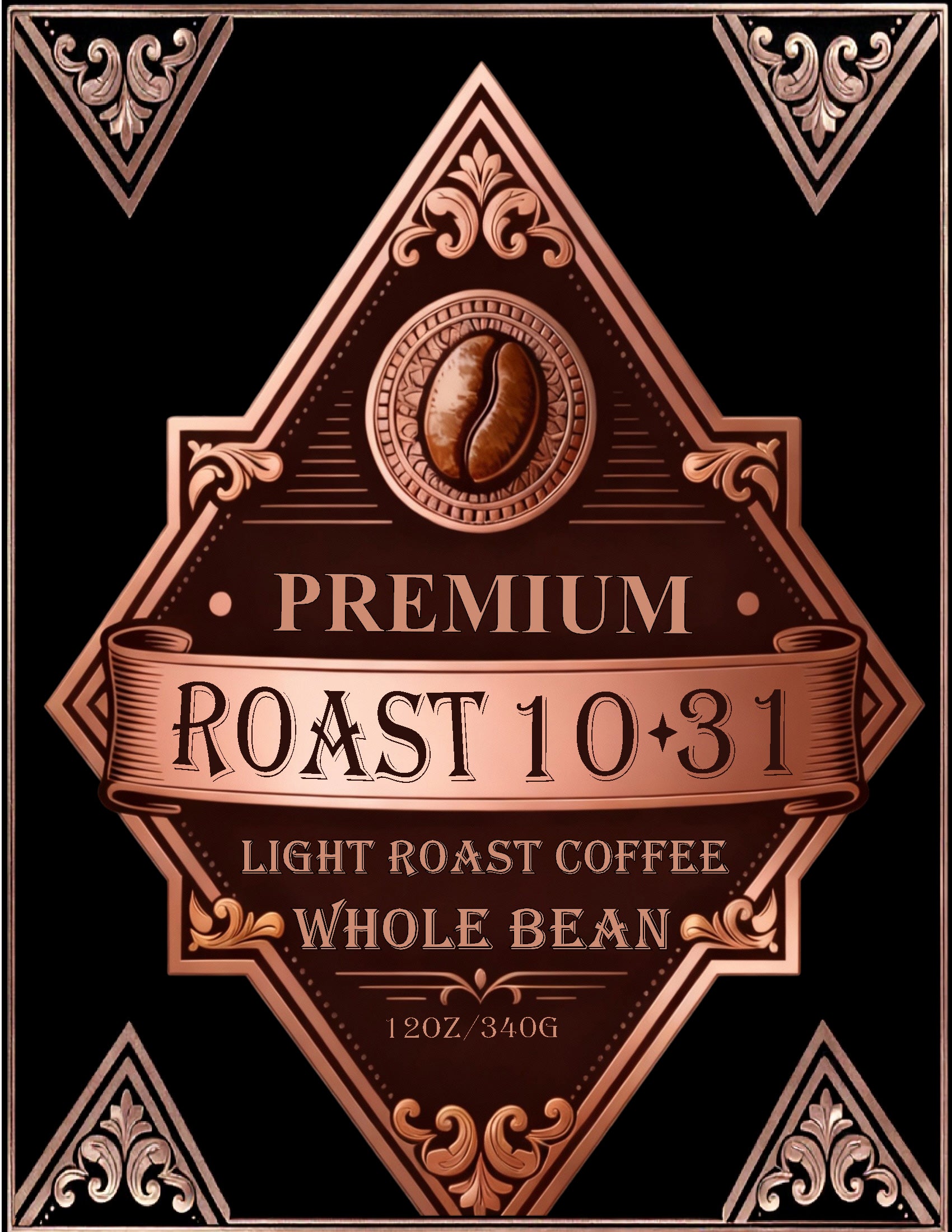Premium Light Roasted Coffee 12 oz - Whole Bean